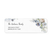 Dusty Blue Garden Floral retouradres Etiket (Voorkant)