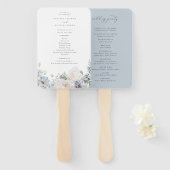 Dusty Blue Garden Floral Wedding Handwaaier (Voorkant en achterkant)