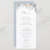 Dusty Blue Garden Floral Wedding Menu (Voorkant / Achterkant)