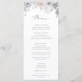 Dusty Blue Garden Floral Wedding Menu (Voorkant)