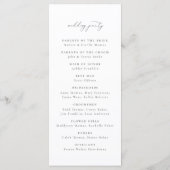 Dusty Blue Garden Floral Wedding Programmakaart (Achterkant)