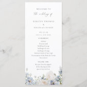 Dusty Blue Garden Floral Wedding Programmakaart (Voorkant)