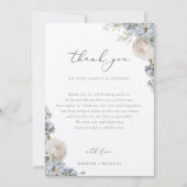 Dusty Blue Garden Floral Wedding Reception Table Bedankkaart (Voorkant)