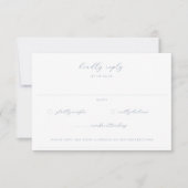 Dusty Blue Garden Floral Wedding RSVP Kaartje (Voorkant)