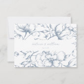 Dusty Blue Garden Floral Wedding RSVP Kaartje (Achterkant)