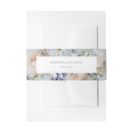 Dusty Blue Garden Floral Wedding Uitnodigingen Wikkel