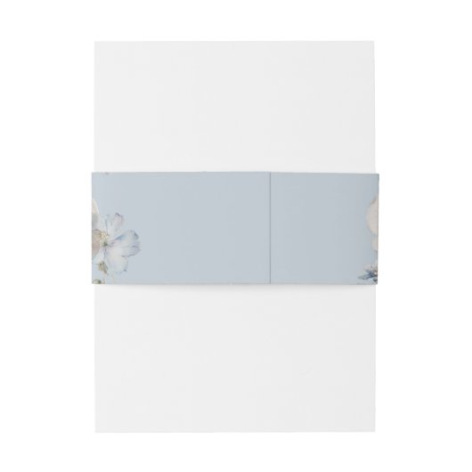 Dusty Blue Garden Floral Wedding Uitnodigingen Wikkel (Achterkant Voorbeeld)