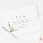Dusty Blue Garden Floral Welcome Rechthoekige Sticker (Envelop)