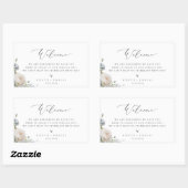 Dusty Blue Garden Floral Welcome Rechthoekige Sticker (Vel)