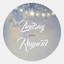 Dusty Blue Garden String Lights Dromerige bruiloft