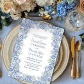 Dusty Blue Garden Summer Wedding Kaart