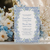 Dusty Blue Garden Summer Wedding Kaart
