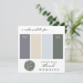 Dusty Blue Geel & Groen Kleurenpaletkaart Kaart (Staand voorkant)