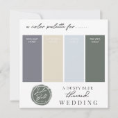 Dusty Blue Geel & Groen Kleurenpaletkaart Kaart (Voorkant)