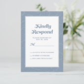 Dusty Blue Geometric Artistic | Modern Abstract RSVP Kaartje (Staand voorkant)