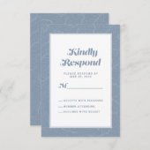 Dusty Blue Geometric Artistic | Modern Abstract RSVP Kaartje (Voorkant / Achterkant)