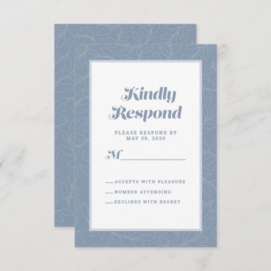 Dusty Blue Geometric Artistic | Modern Abstract RSVP Kaartje (Voorkant / Achterkant)