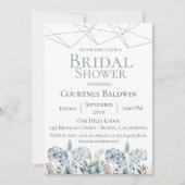 Dusty Blue Geometric Bridal Shower Kaart (Voorkant)