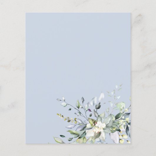 Dusty Blue Geometric Budget Weddenschap (Achterkant)