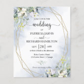 Dusty Blue Geometric Budget Weddenschap (Voorkant)