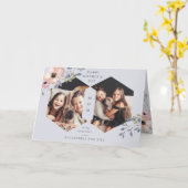 Dusty Blue Geometric Floral | Foto Moederdag Kaart (Gele Bloem)