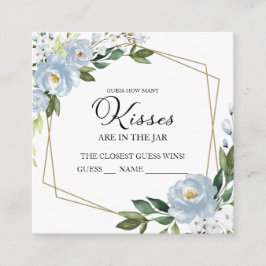 Dusty Blue Geometric Guess Hoeveel Kisses Kaarten