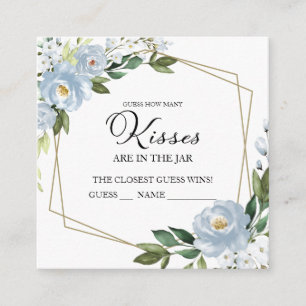 Dusty Blue Geometric Guess Hoeveel Kisses Kaarten