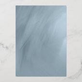 dusty blue geometric typografie bruiloft zilver folie uitnodiging (Achterkant)