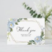 Dusty Blue Geometric Vrijgezellenfeest dank u Bedankkaart (Staand voorkant)