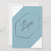 Dusty Blue Geometric Wedding Invitation Kaart (Achterkant)