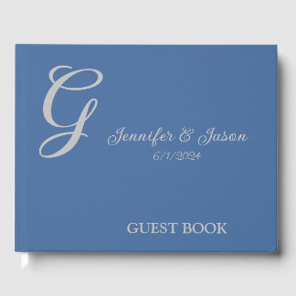 Dusty Blue gepersonaliseerd bruiloft gastenboek