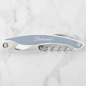 Dusty Blue Gepersonaliseerde bruiloft bruidsmeisje Kurkentrekker (Voorkant)