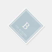 Dusty Blue gepersonaliseerde bruiloft cocktail ser Servet (Hoek)