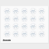 Dusty Blue | Gepersonaliseerde weddenschap Ronde Sticker (Vel)