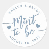 Dusty Blue | Gepersonaliseerde weddenschap Ronde Sticker (Voorkant)