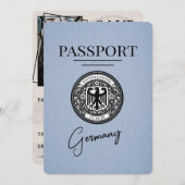 Dusty Blue Germany Passport Bewaar de datum Save The Date (Voorkant / Achterkant)