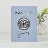 Dusty Blue Germany Passport Bewaar de datum Save The Date (Staand voorkant)