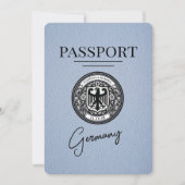 Dusty Blue Germany Passport Bewaar de datum Save The Date (Voorkant)