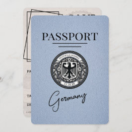 Dusty Blue Germany Passport Bewaar de datum Save The Date