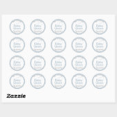 Dusty Blue Gingham Baby Shower Favor Sticker (Vel)