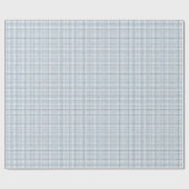 Dusty Blue Gingham Baby Shower Wrapping Paper Cadeaupapier (Vlak)