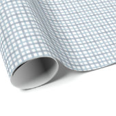 Dusty Blue Gingham Baby Shower Wrapping Paper Cadeaupapier (Rol Hoek)