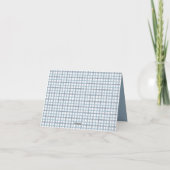 Dusty Blue Gingham Baby Thank You Card | Blocks Bedankkaart (Achterkant)