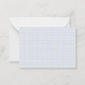 Dusty Blue Gingham Boy briefkaart (Achterkant)