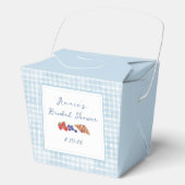 Dusty Blue Gingham Brunch Vrijgezellenfeest Leuke Bedankdoosjes (Voorkant)