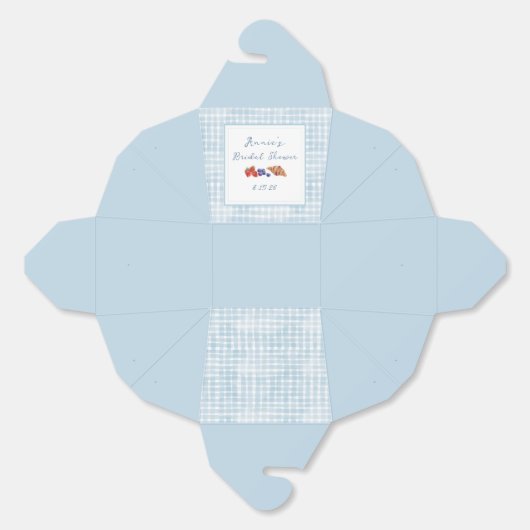 Dusty Blue Gingham Brunch Vrijgezellenfeest Leuke Bedankdoosjes (Ongevouwen)