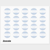 Dusty Blue Gingham Christmas Ronde Sticker (Vel)