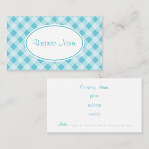 Dusty Blue Gingham Pattern Visitekaartje