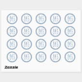 Dusty Blue Glitter Birthday Favor Sticker Label (Vel)