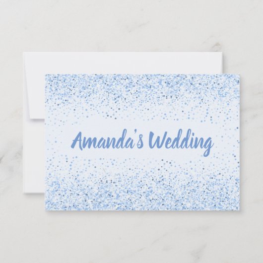 Dusty Blue Glitter Bruidsmeisje Kaart (Achterkant)